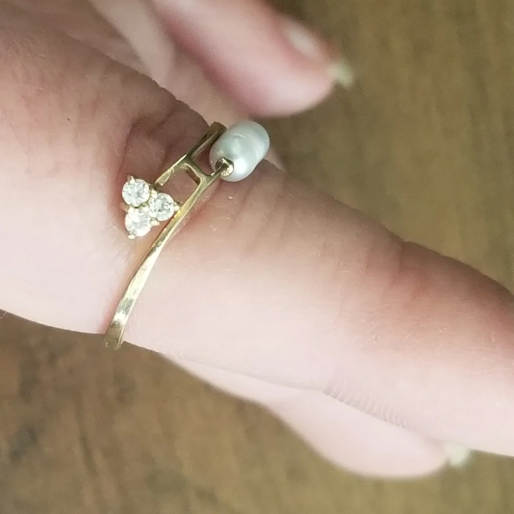 10K Gold Rice Pearl Ring - Picture 2 of 11